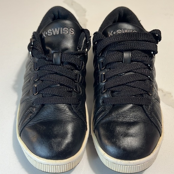 K-Swiss Black Leather sneakers. Women's 6.5 - Picture 3 of 11